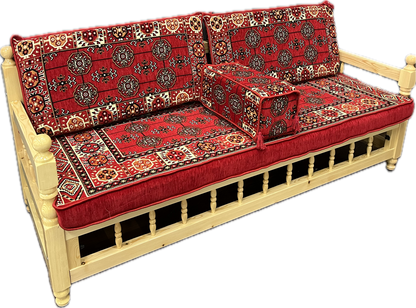 Ensemble salon traditionnel " AFGAN rouge " Ardasia