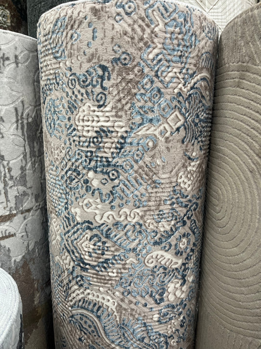 Tapis sur mesure "oriental bleu-beige" Ardasia