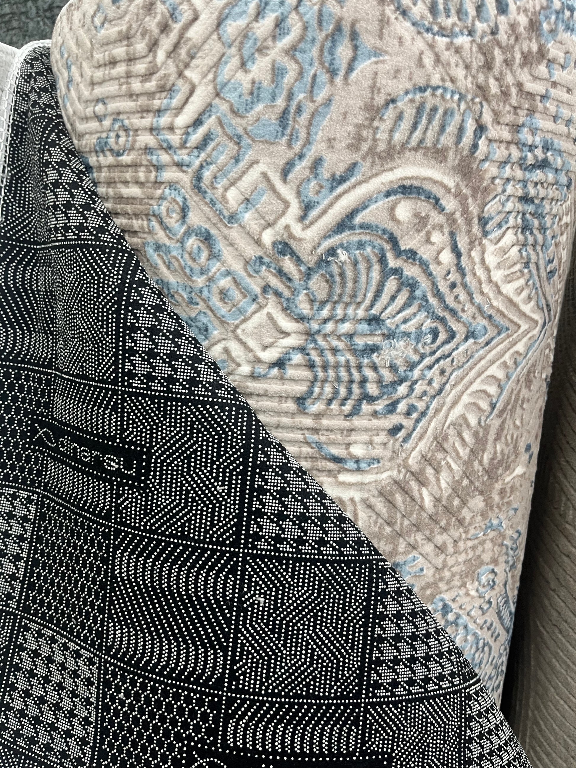 Tapis sur mesure "oriental bleu-beige" Ardasia