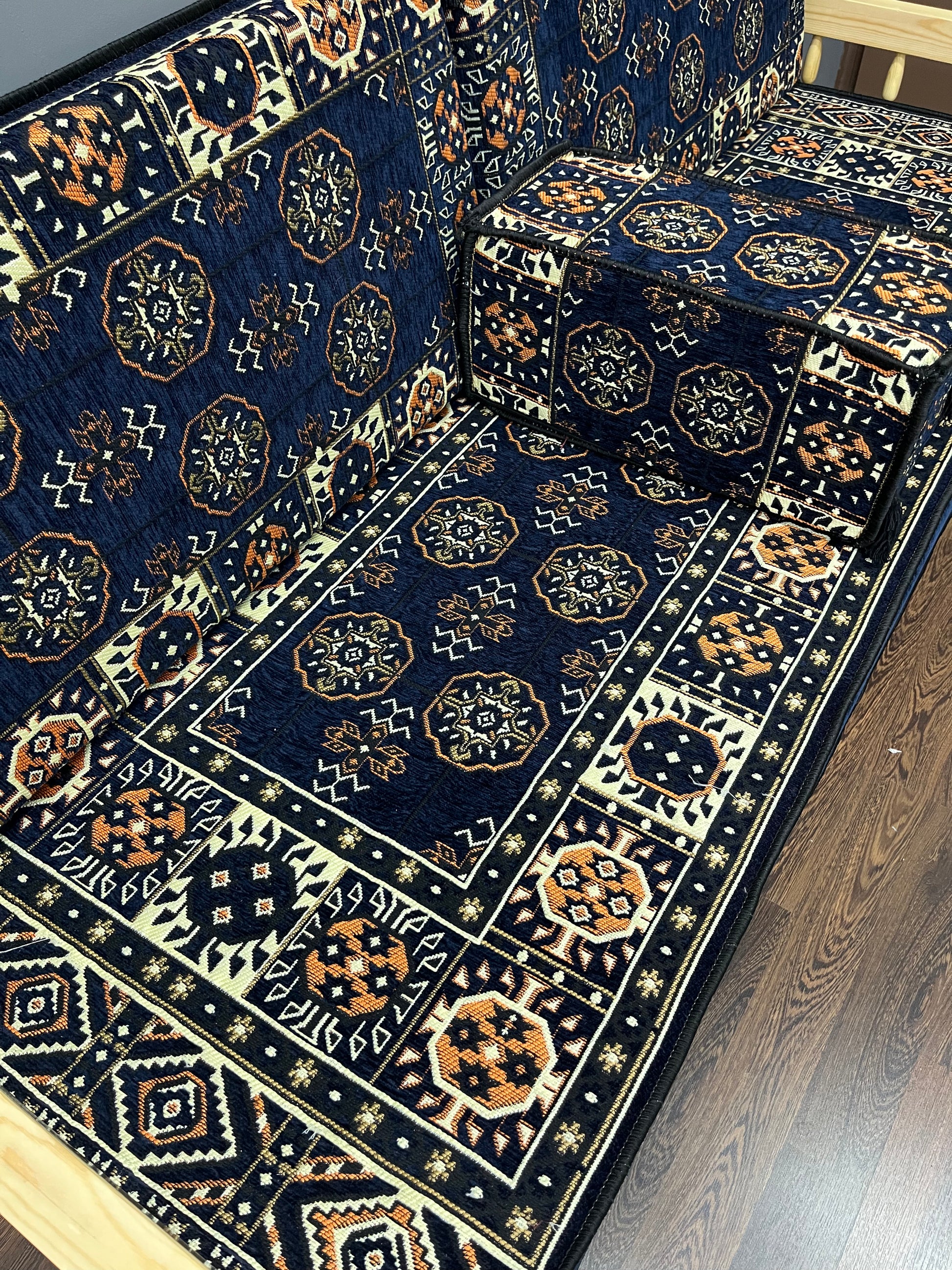Ensemble salon traditionnel " AFGAN bleue nuit " Ardasia