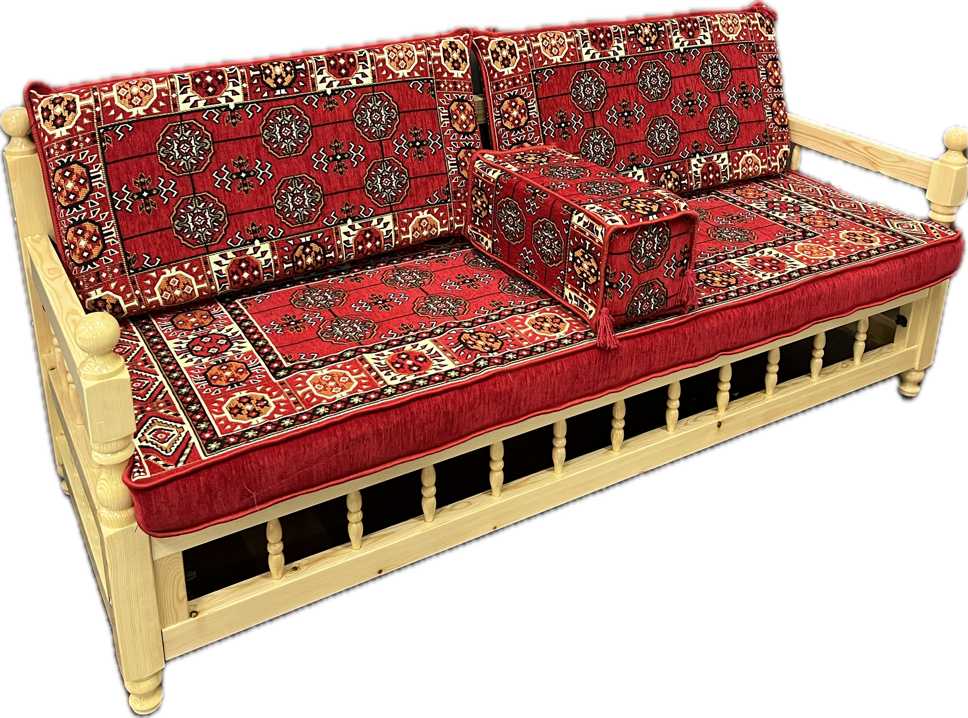 Ensemble salon traditionnel " AFGAN rouge " Ardasia